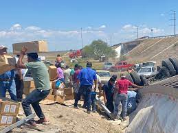 Rapiña contenedor de camarón en Tamaulipas
