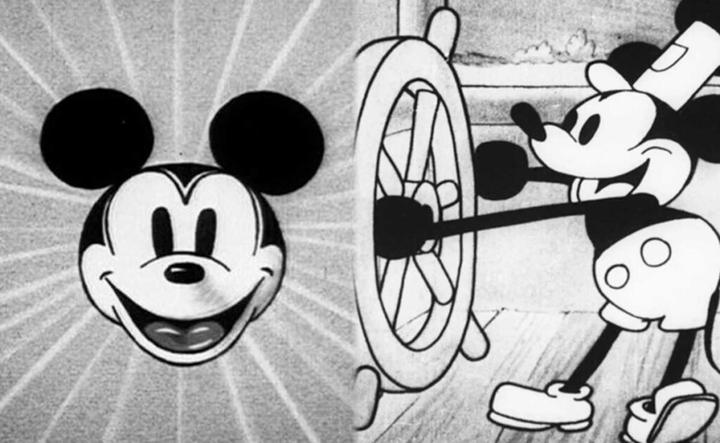 Mickey Mouse, en su forma más temprana representada en el cortometraje de 1928 "Steamboat Willie", se verá liberada de las restricciones de copyright.