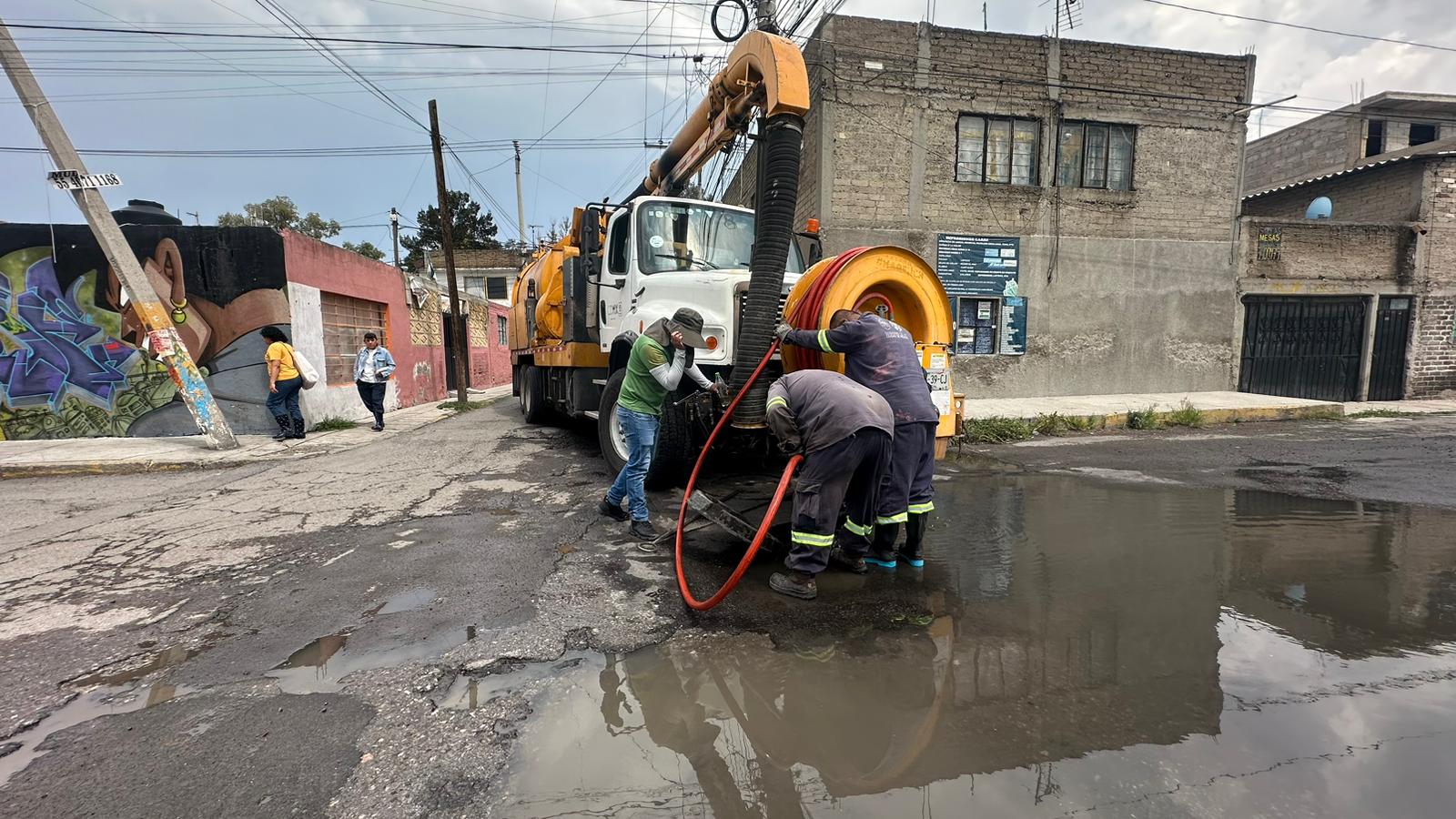 SACMEX refuerza acciones en Chalco y Ecatepec contra anegaciones
