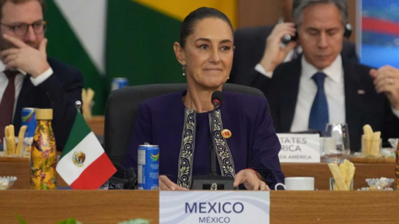Claudia Sheinbaum planteó invertir el 1 por ciento del gasto militar de los países participantes en el G20